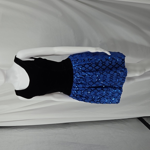 Jessica McClintock Vintage 80s Velvet Sequin Mini Cocktail Formal Prom Dress 3/4